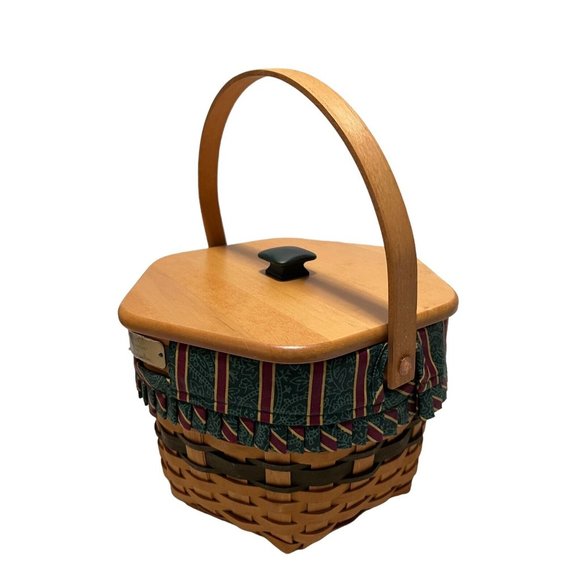 Longaberger Snowflake Basket 1997 Christmas Collection Liner & Divider Insert - Picture 7 of 16